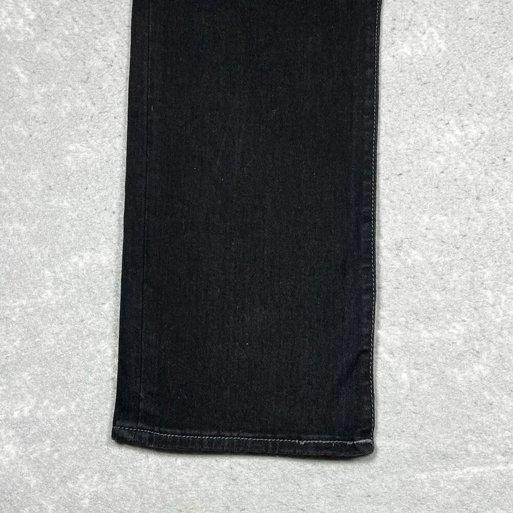 True Religion Jeans Mens Size 35 Black Ricky Straight Jeans Flap Pocket